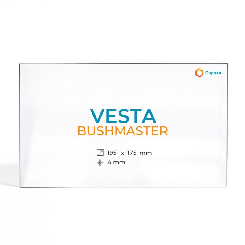 Vesta BUSHMASTER Glass - Rectangular Panel for Wood Burning Stove