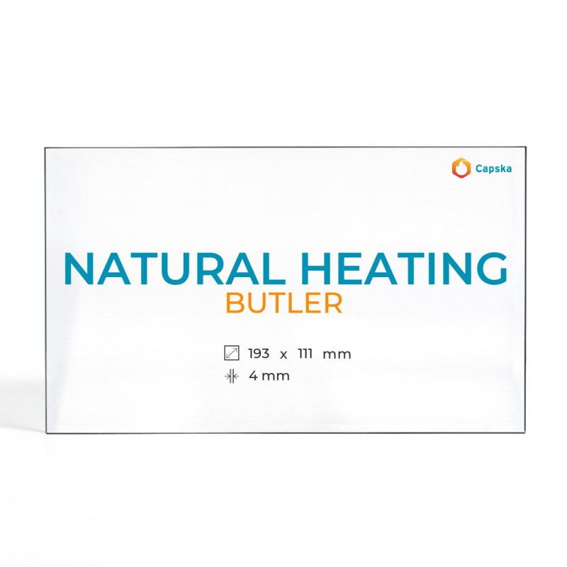 Natural Heating BUTLER Glass - Rectangular Panel for Wood Burning Stove
