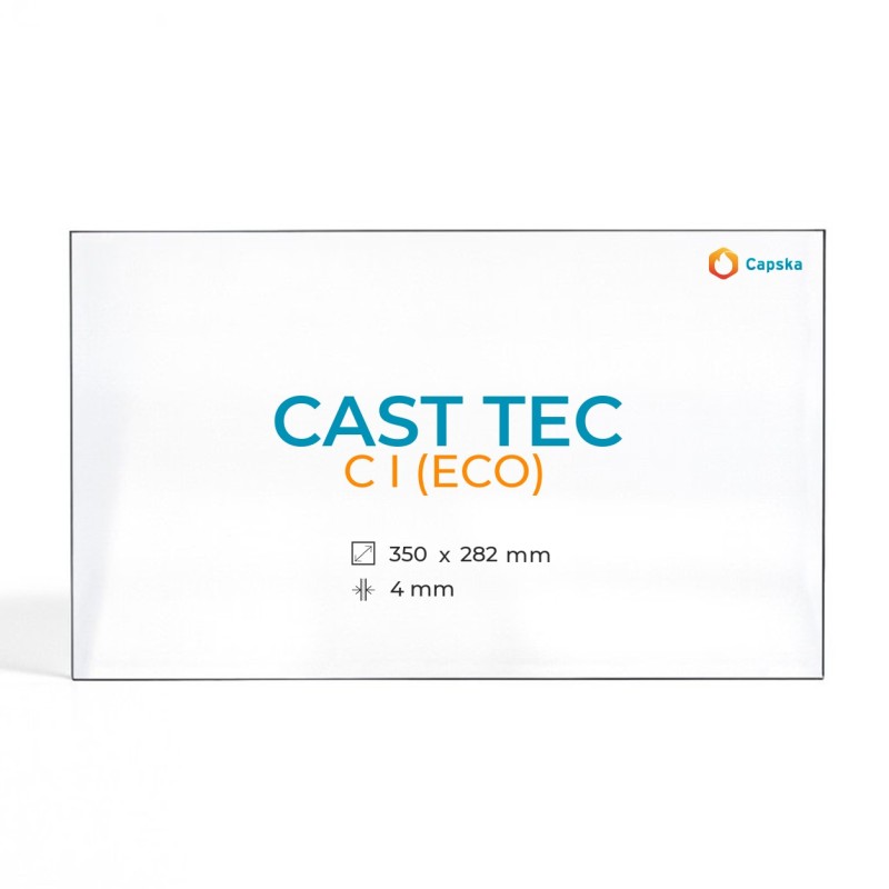 Cast Tec C I (ECO) Glass - Rectangular Panel for Wood Burning Stove