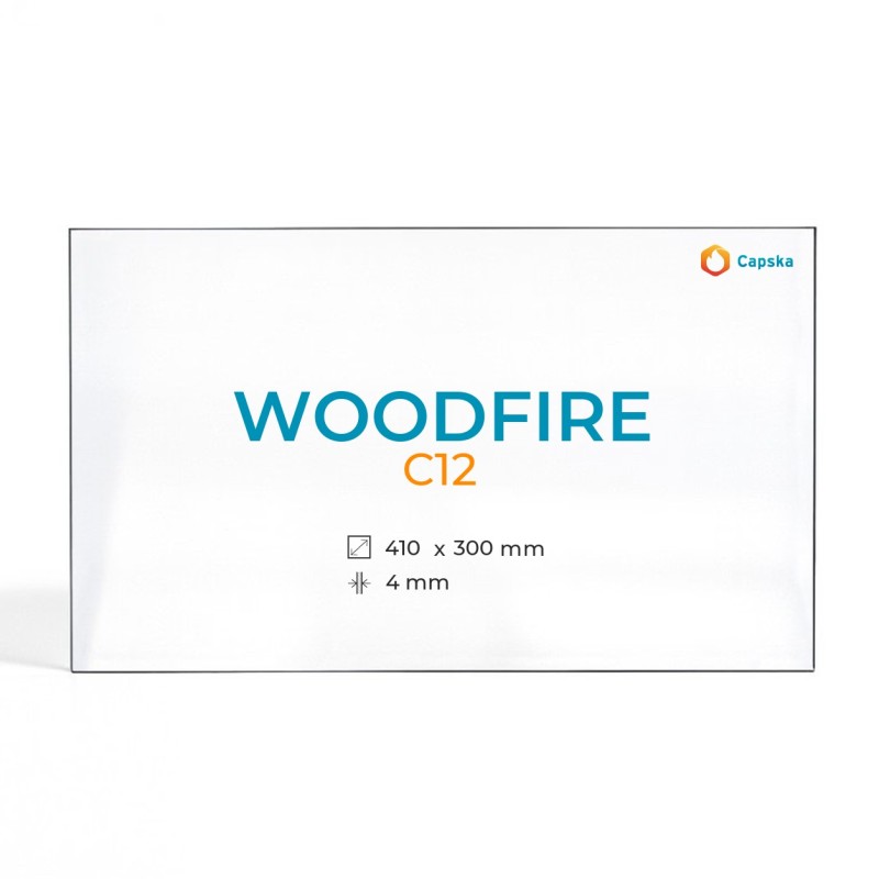 Woodfire C12 Glass Panel - Rectangular for Wood Burning Stove