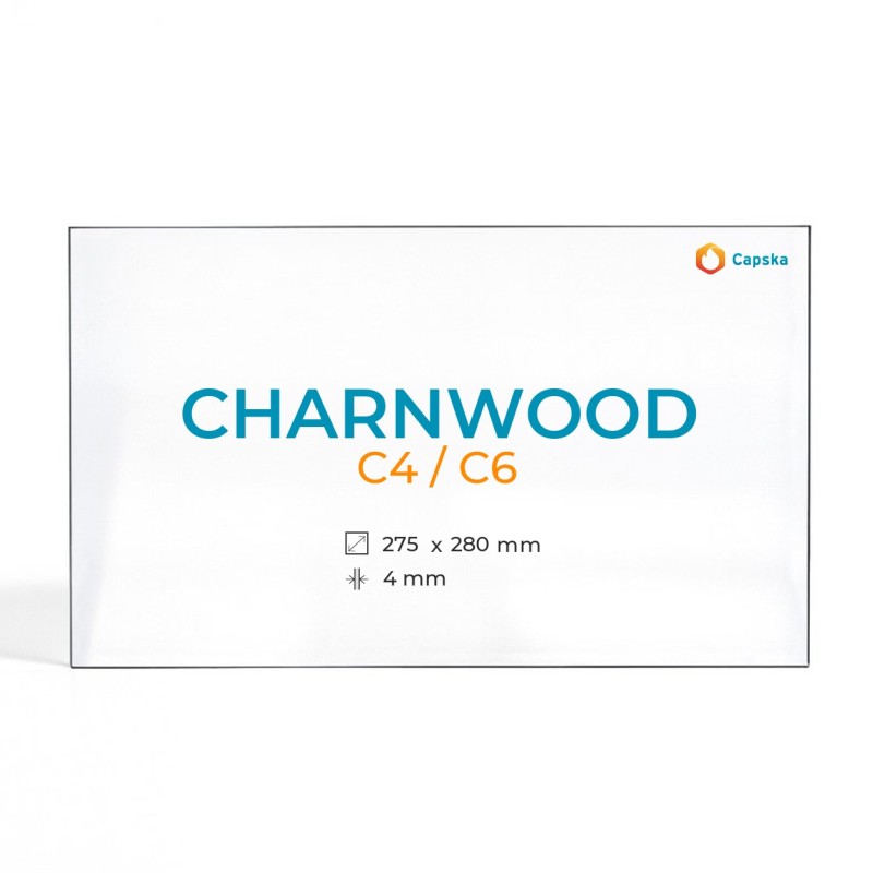 Vitre Charnwood C4 / C6 - Verre Rectangle pour poêle à bois