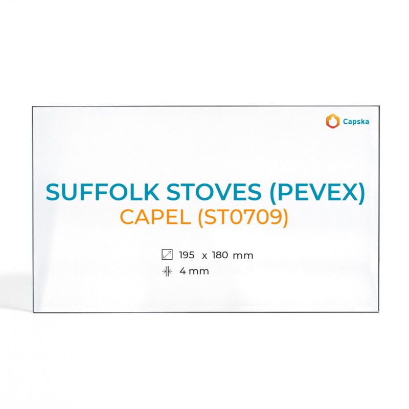 Suffolk Stoves (Pevex) CAPEL (ST0709) Glas - Rechteck Kaminglas