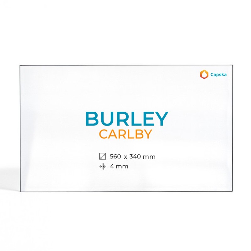 Burley CARLBY Glass - Rectangular Panel for Wood Burning Stove