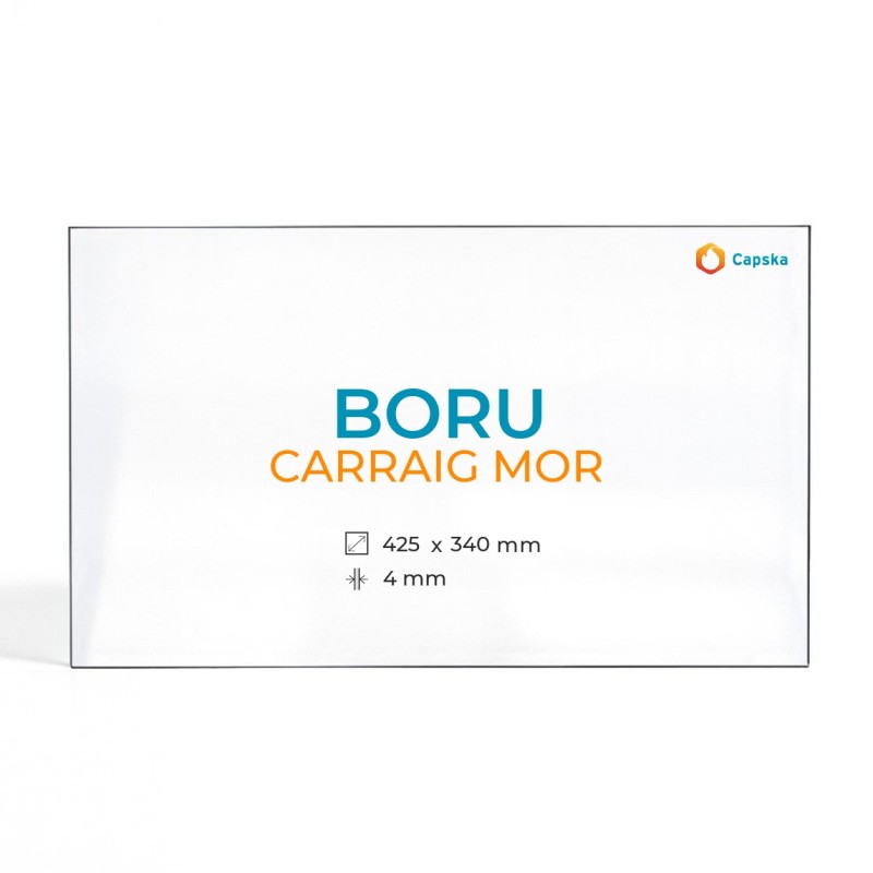 Boru CARRAIG MOR Glas - Rechteck Kaminglas für Kaminofen