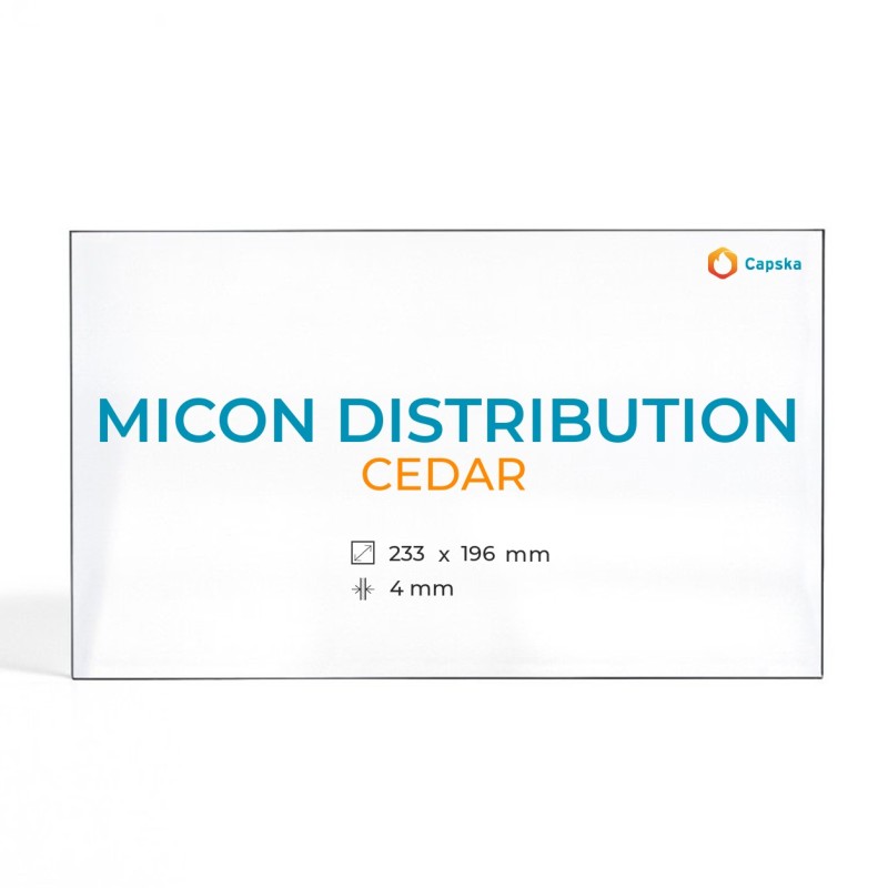 Micon Distribution CEDAR Glass - Rectangular Panel for Wood Burning Stove