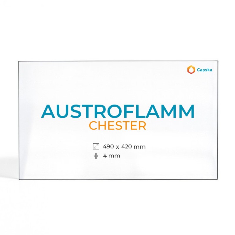 Austroflamm CHESTER Glas - Rechteck Kaminglas für Kaminofen