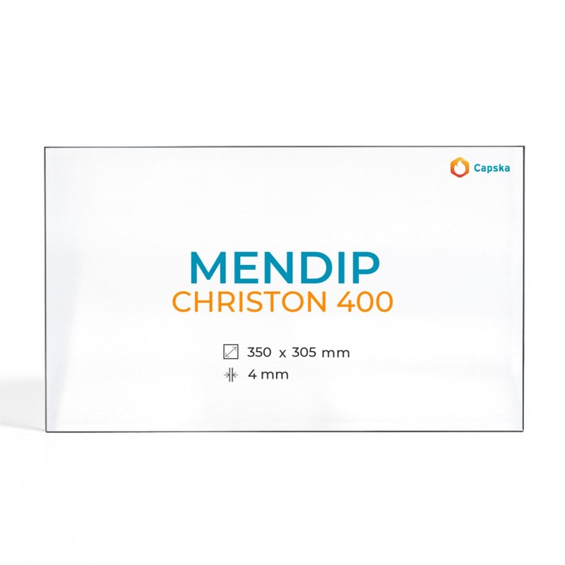 Vitre Mendip CHRISTON 400 - Verre Rectangle pour poêle à bois