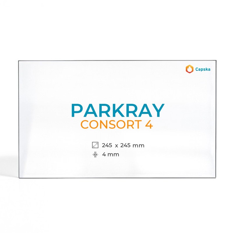 Parkray CONSORT 4 Glas - Rechteck Kaminglas für Kaminofen