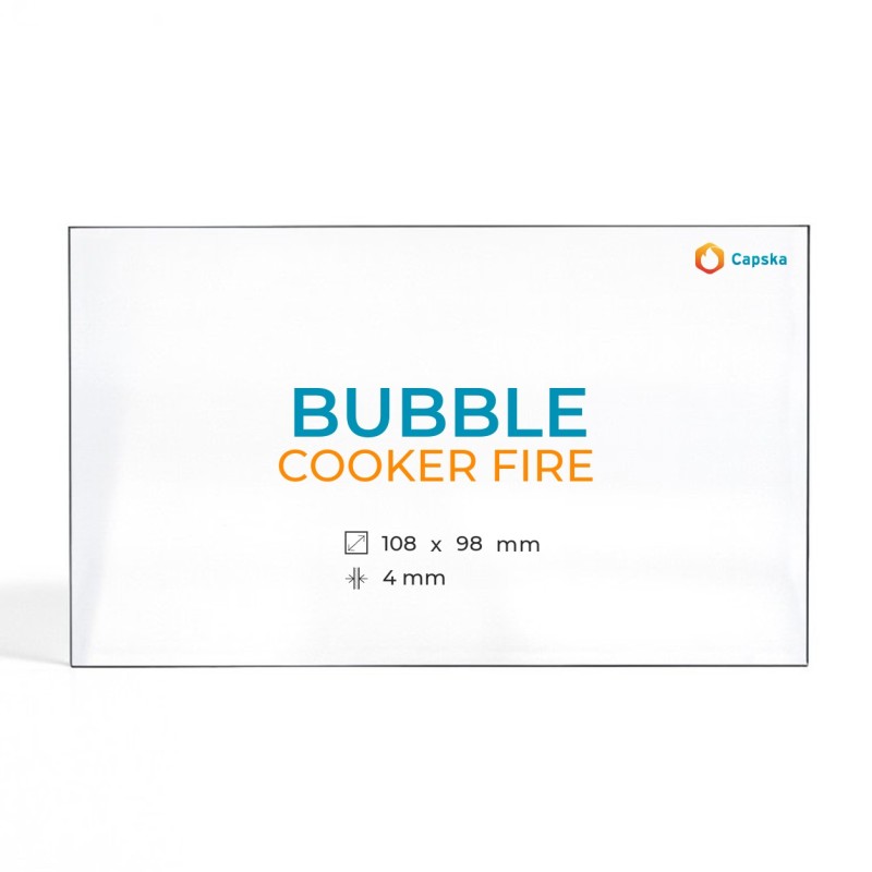 Vitre Bubble COOKER FIRE - Verre Rectangle pour poêle à bois