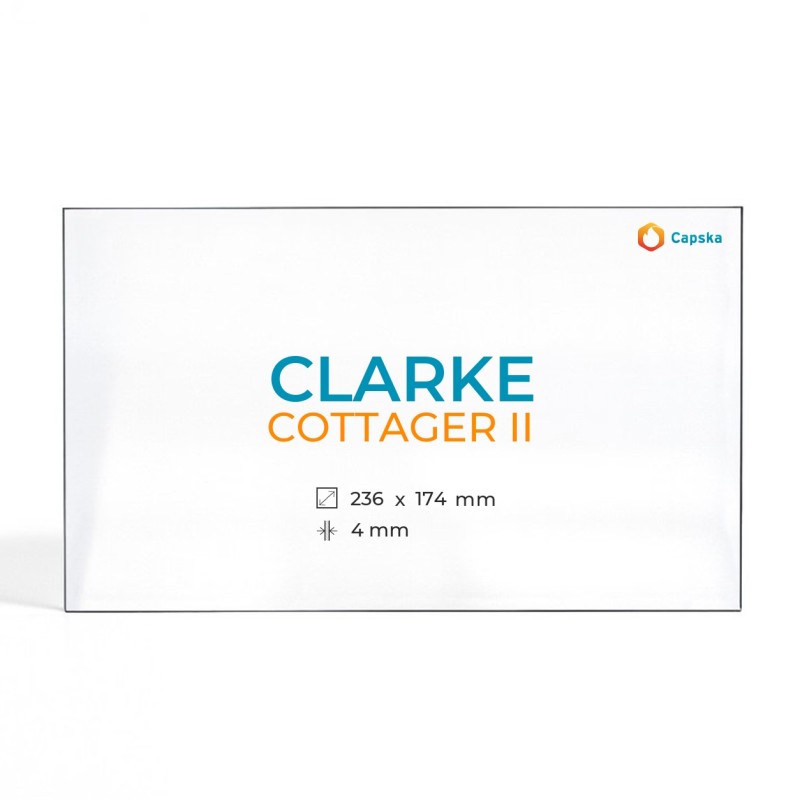 Clarke COTTAGER II Glas - Rechteck Kaminglas für Kaminofen