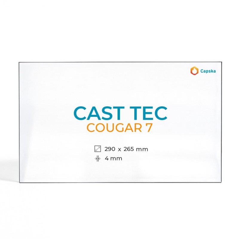 Vitre Cast Tec COUGAR 7 - Verre Rectangle pour poêle à bois