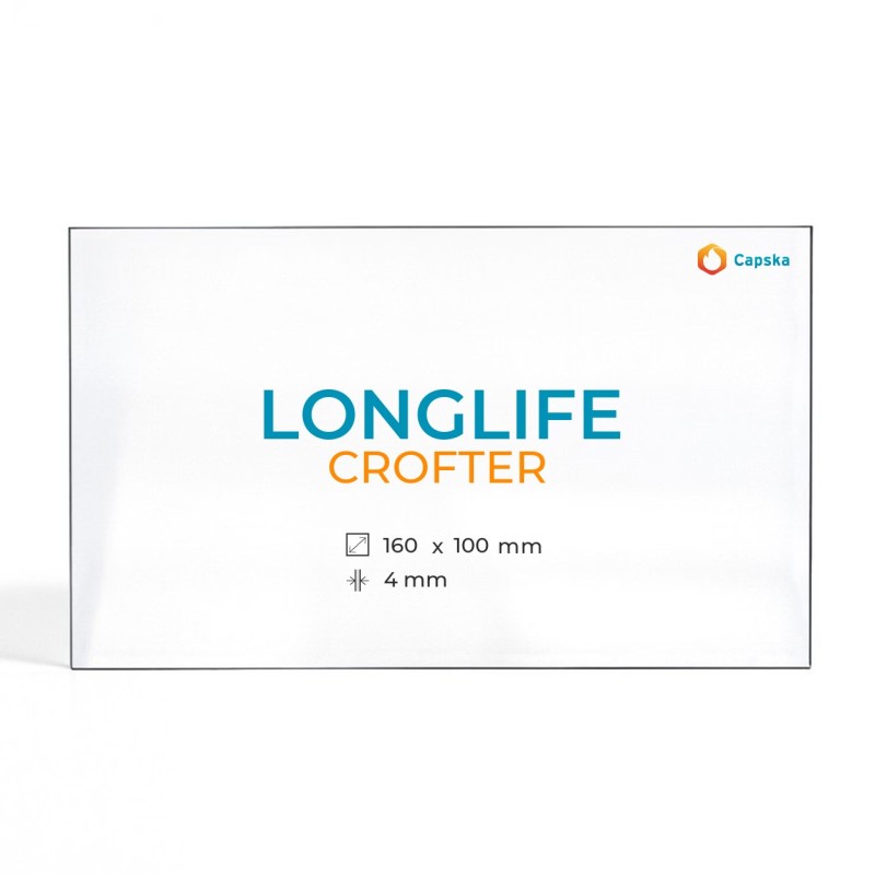 Longlife CROFTER Glass - Rectangular Panel for Wood Burning Stove