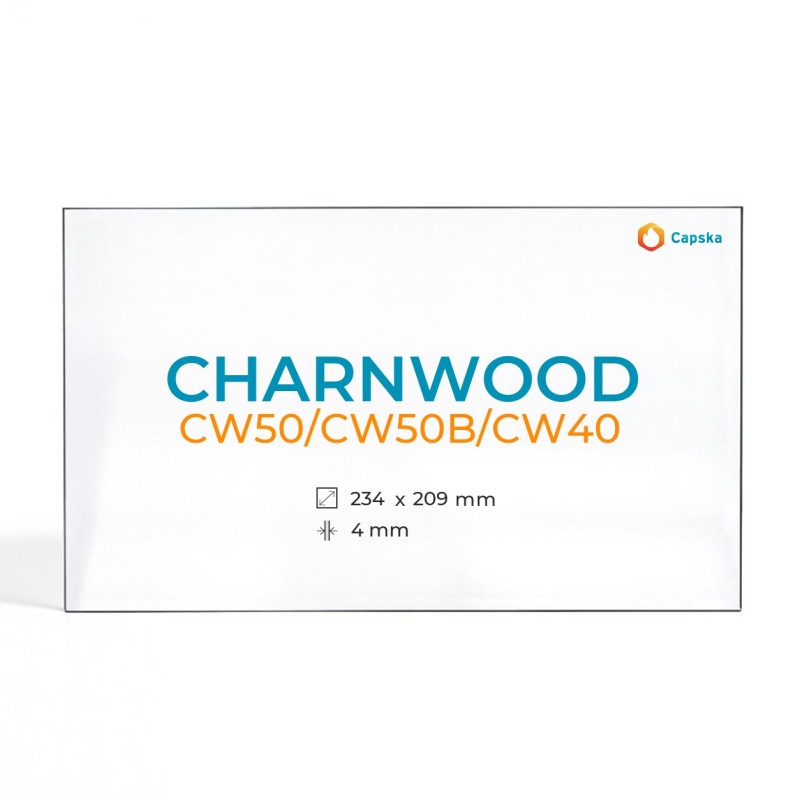 Charnwood CW50/CW50B/CW40 Glass Panel - Rectangular for Wood Burning Stove