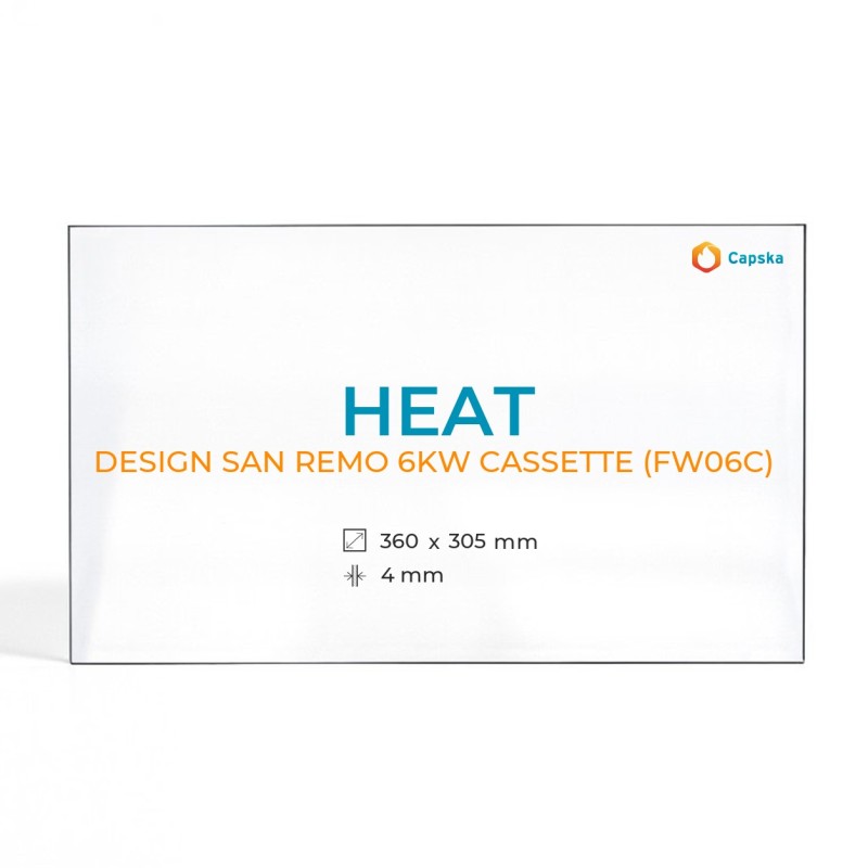 Vetro Heat DESIGN SAN REMO 6KW CASSETTE (FW06C) - Vetro Rettangolo