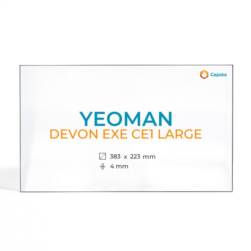 Vetro Yeoman DEVON EXE CE1 LARGE - Vetro Rettangolo per stufa a legna