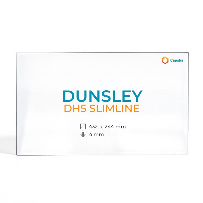 Dunsley DH5 SLIMLINE Glass - Rectangular Panel for Wood Burning Stove