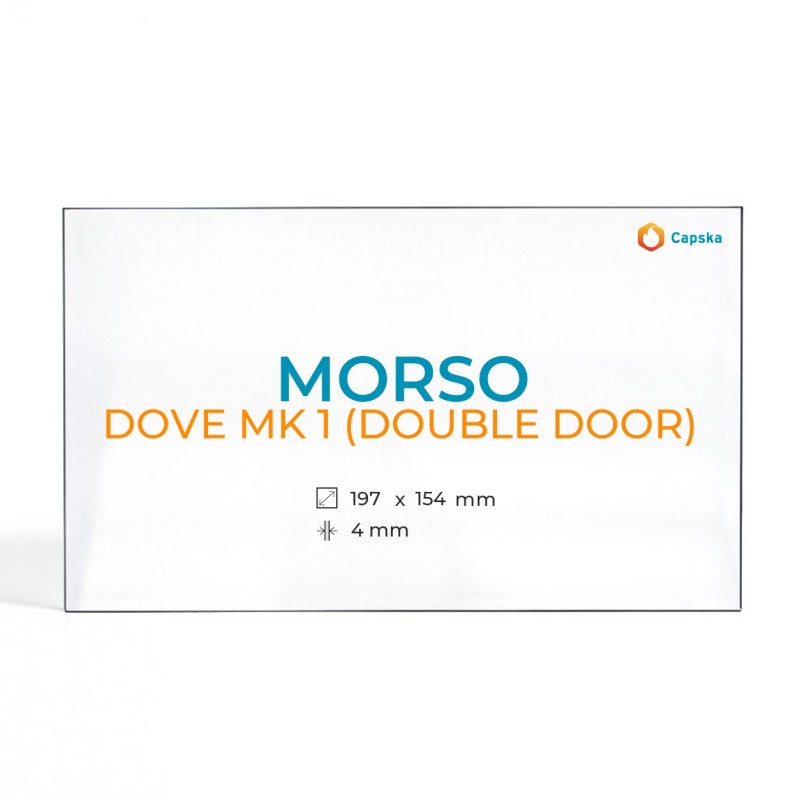 Morso DOVE MK 1 Glass Panel - Rectangular Double Door for Stove