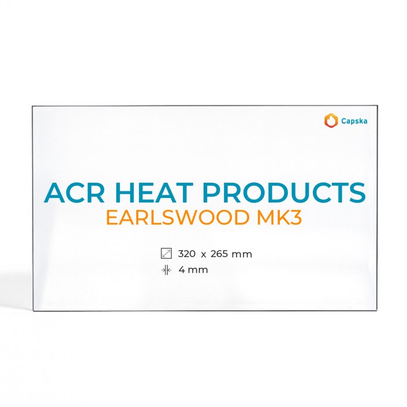Vitre Acr Heat Products EARLSWOOD MK3 - Verre Rectangle pour poêle à bois