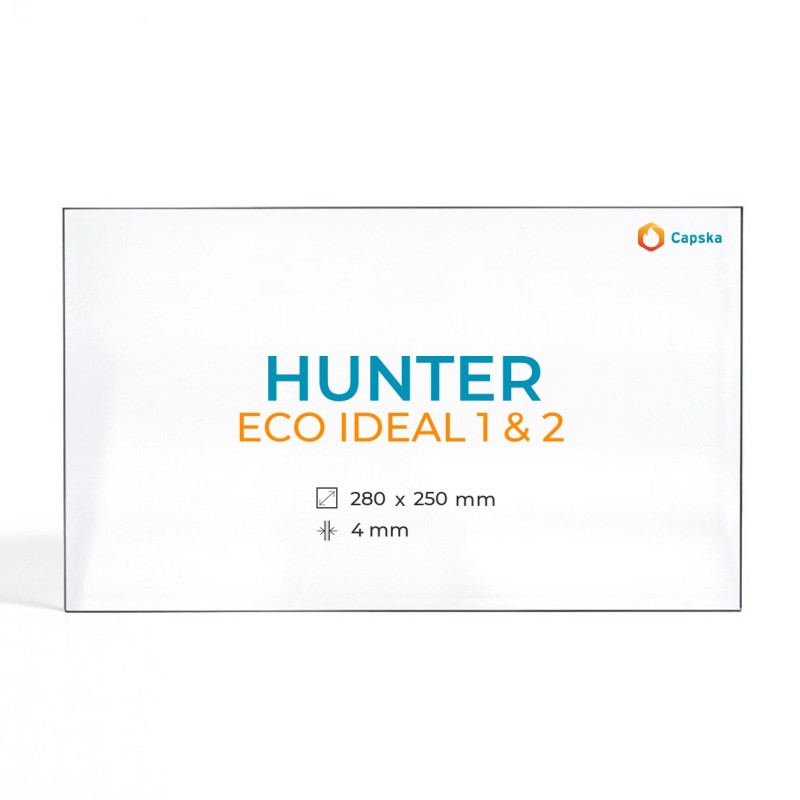 Vitre Hunter ECO IDEAL 1 & 2 - Verre Rectangle pour poêle à bois