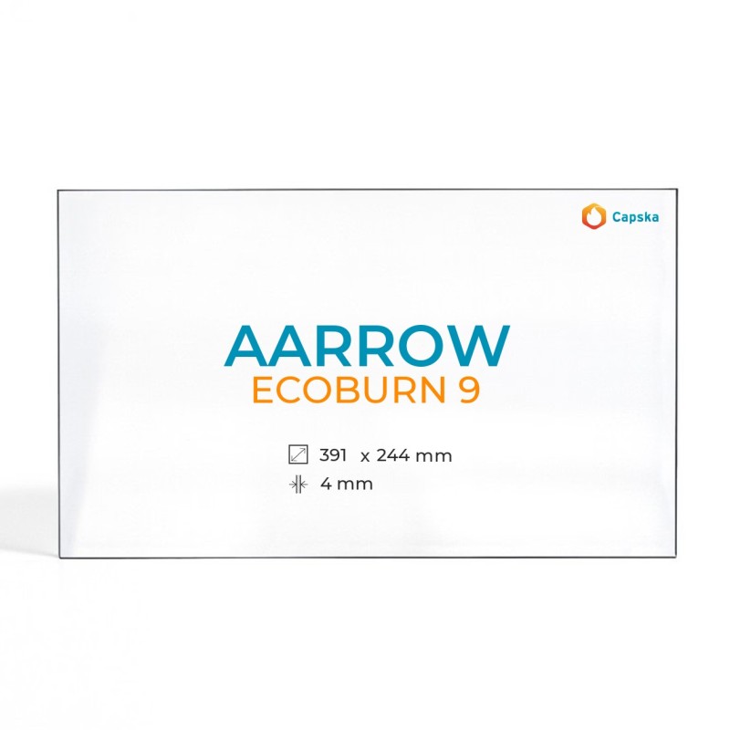 Vitre Aarrow ECOBURN 9 - Verre Rectangle pour poêle à bois