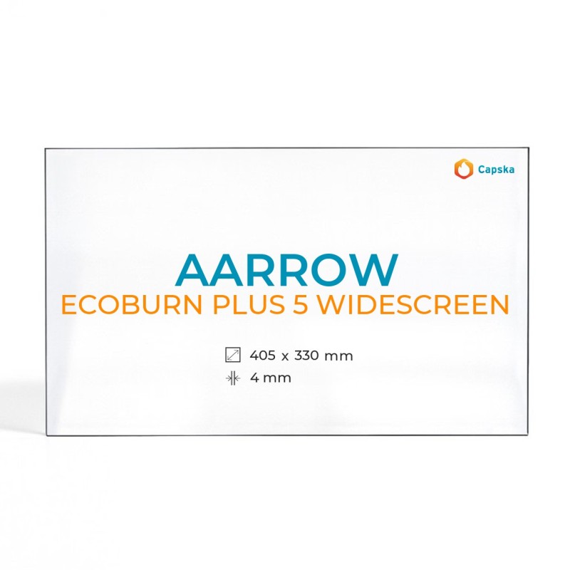Aarrow ECOBURN PLUS 5 WIDESCREEN Glas - Rechteck Kaminglas für Kaminofen