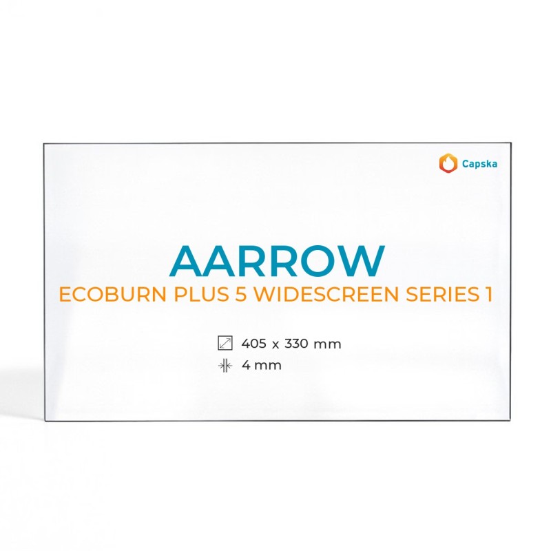 Aarrow ECOBURN PLUS 5 WIDESCREEN SERIES 1 Glas - Rechteck Kaminglas für Kaminofen