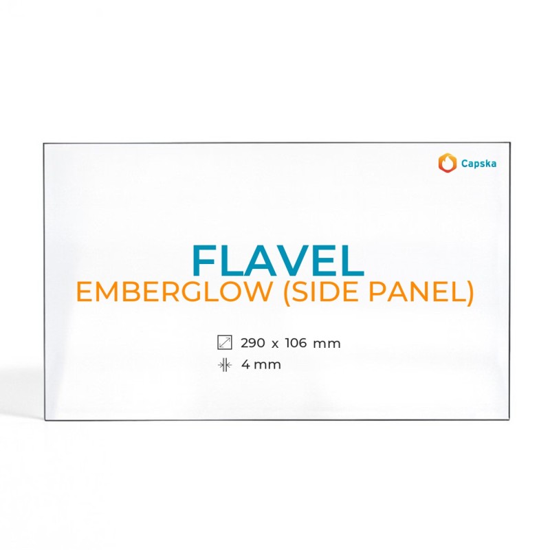 Vitre Flavel EMBERGLOW (SIDE PANEL) - Verre Rectangle pour poêle à bois