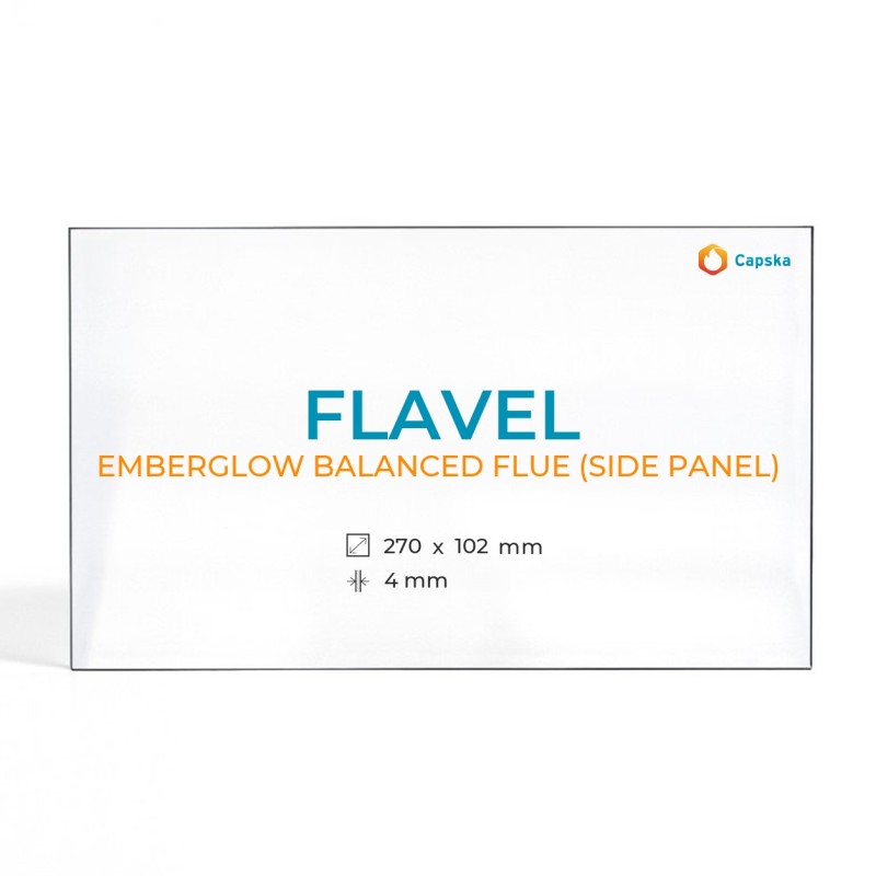 Flavel EMBERGLOW BALANCED FLUE Glas - Rechteck Kaminglas