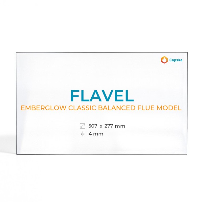 Flavel EMBERGLOW CLASSIC BALANCED FLUE MODEL Glas - Rechteck Kaminglas