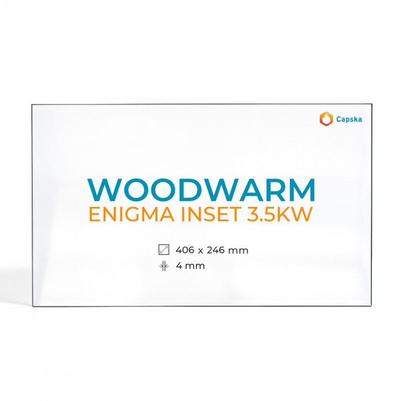 Vetro Woodwarm ENIGMA INSET 3.5KW - Vetro Rettangolo per stufa a legna