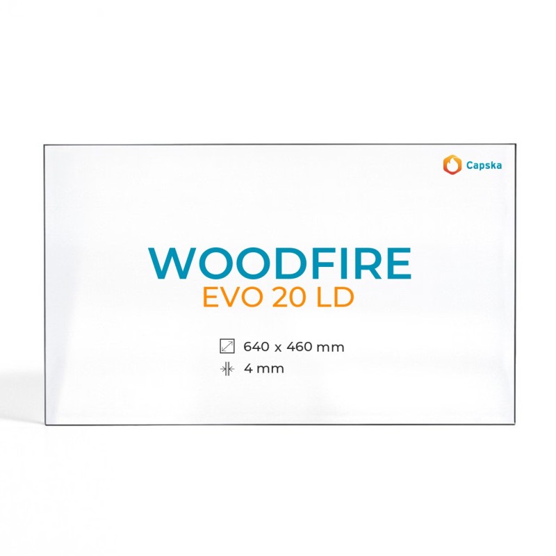Woodfire EVO 20 LD Glass - Rectangular Panel for Wood Burning Stove