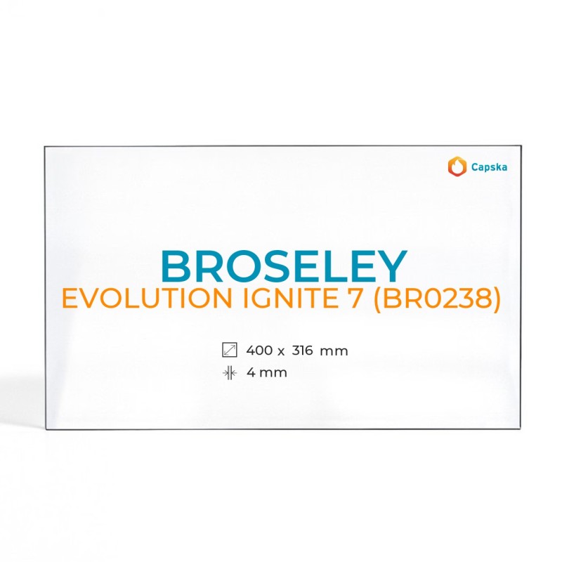 Broseley EVOLUTION IGNITE 7 (BR0238) Kaminglas - Rechteckiges Ersatzglas