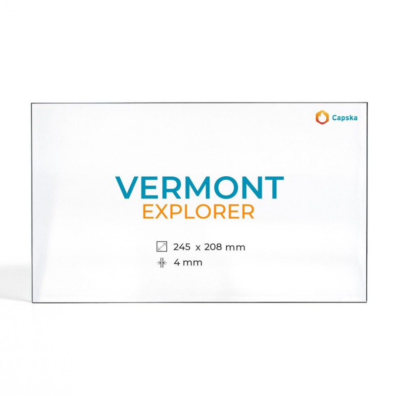 Vermont EXPLORER Glas - Rechteck Kaminglas für Kaminofen