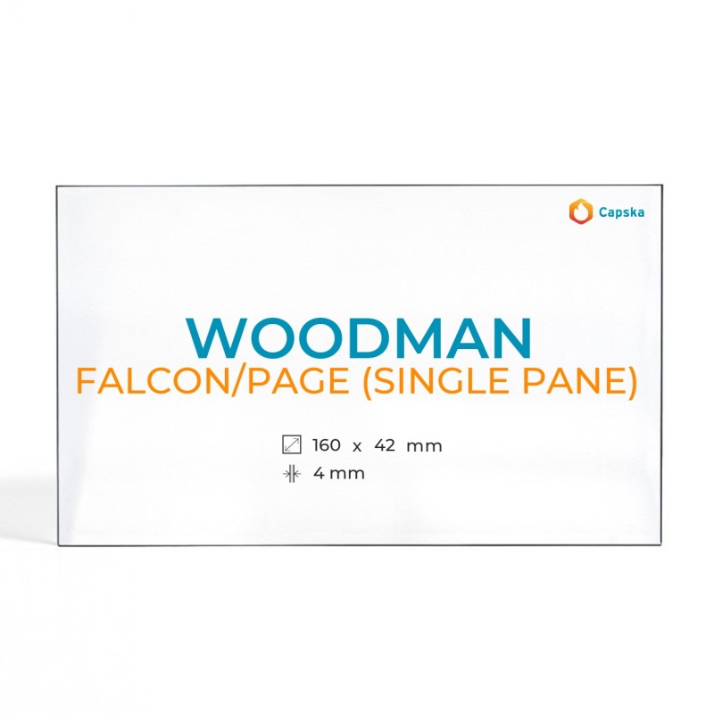 Vitre Woodman FALCON/PAGE (SINGLE PANE) - Verre Rectangle pour poêle à bois