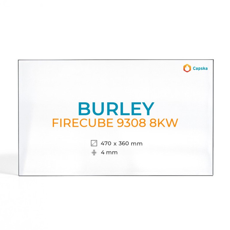Burley FIRECUBE 9308 8KW Glass - Rectangular Wood Burning Stove Panel
