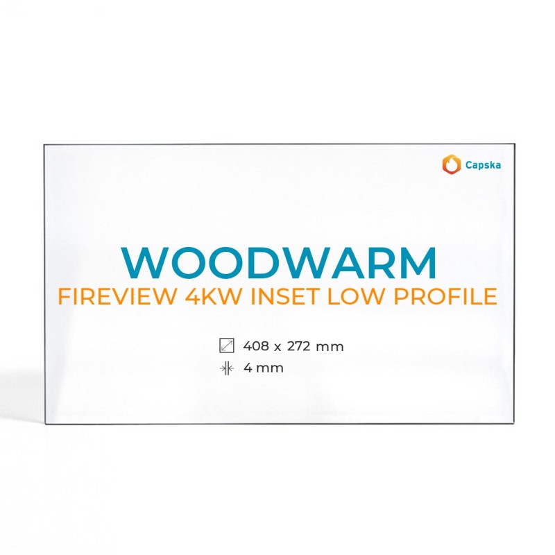 Vitre Woodwarm FIREVIEW 4KW INSET LOW PROFILE - Verre Rectangle pour poêle à bois