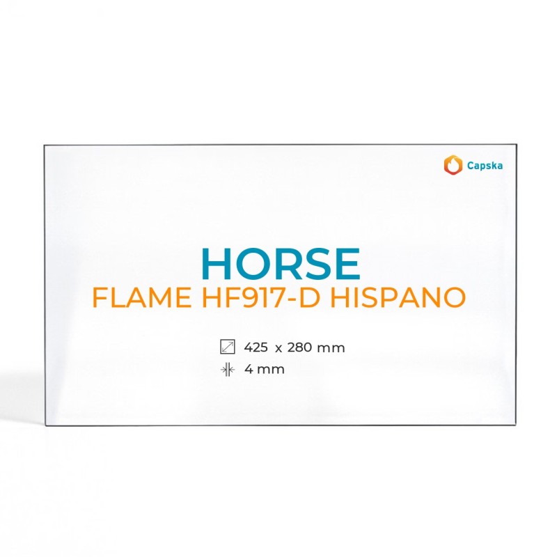 Vitre Horse FLAME HF917-D HISPANO - Verre Rectangle pour poêle à bois