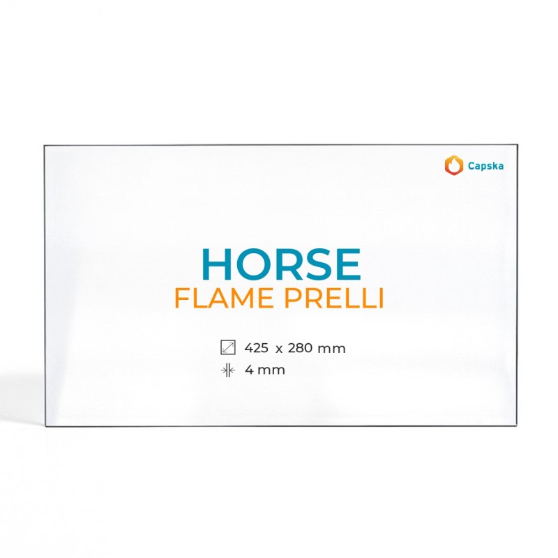 Vitre Horse FLAME PRELLI pour poêle à bois - Verre Rectangle