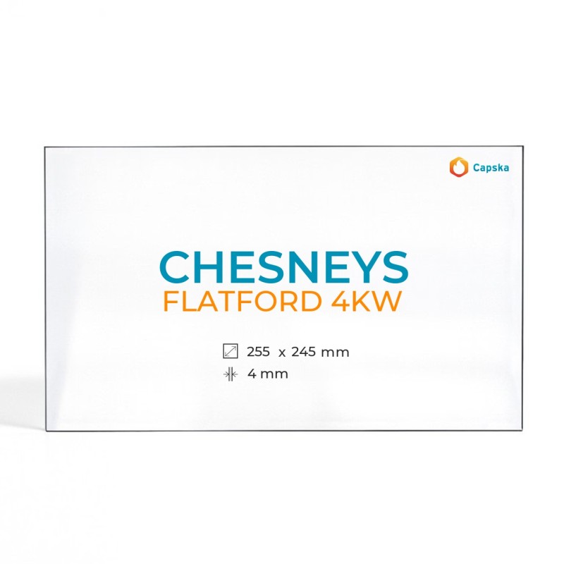 Chesneys FLATFORD 4KW Glass - Rectangular Panel for Wood Burning Stove