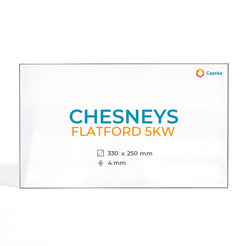 Chesneys FLATFORD 5KW Glass - Rectangular Panel for Wood Burning Stove