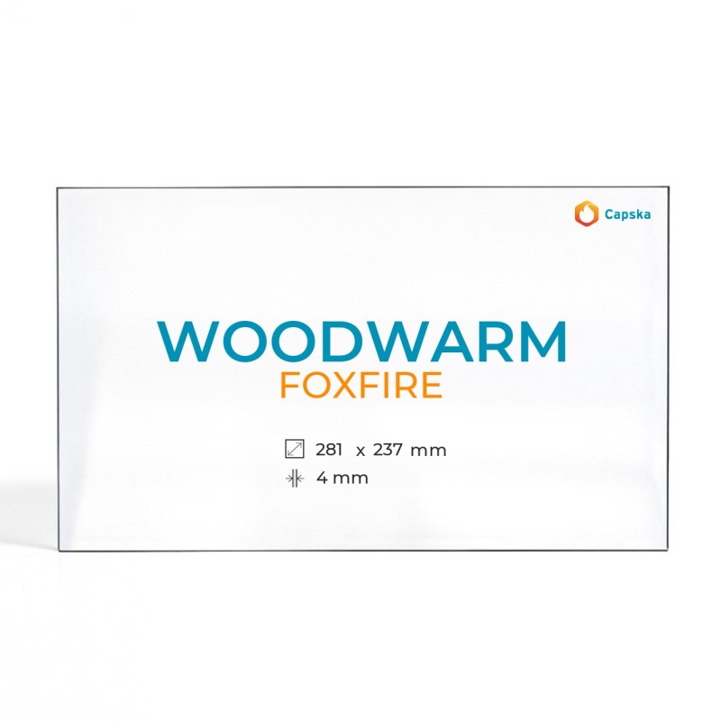 Woodwarm FOXFIRE Glas - Rechteck Kaminglas für Kaminofen