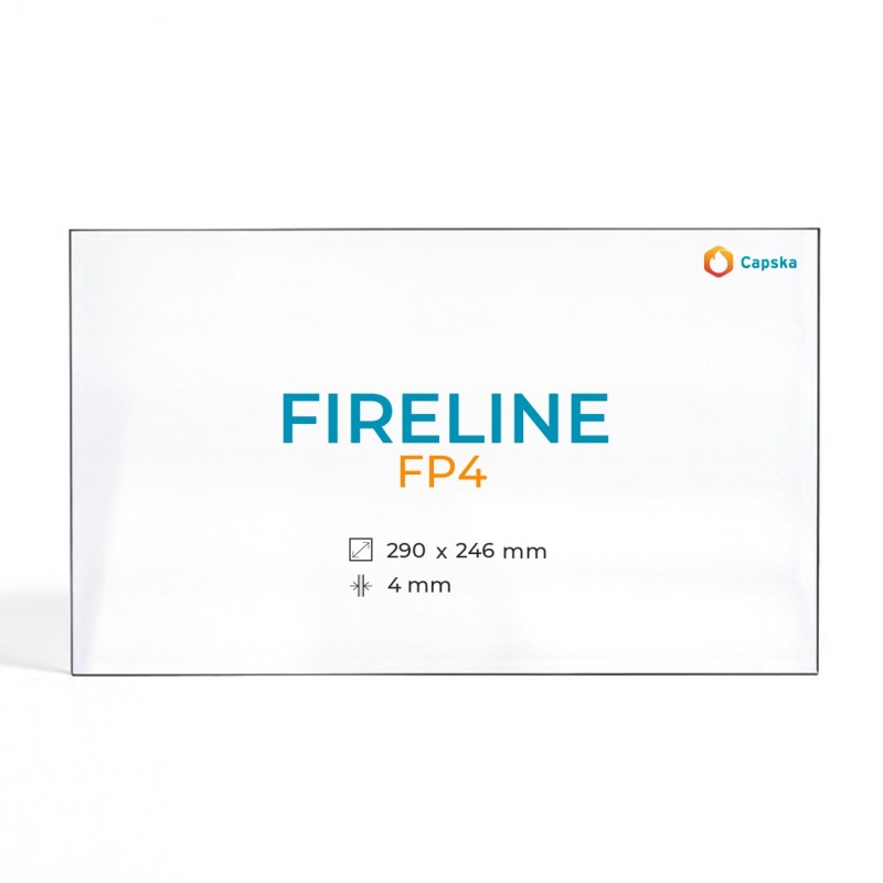 Vitre Fireline FP4 - Verre Rectangle pour poêle à bois