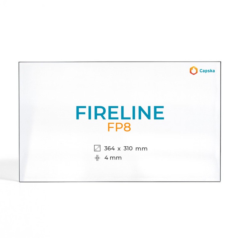Fireline FP8 Glas - Rechteck Kaminglas für Kaminofen