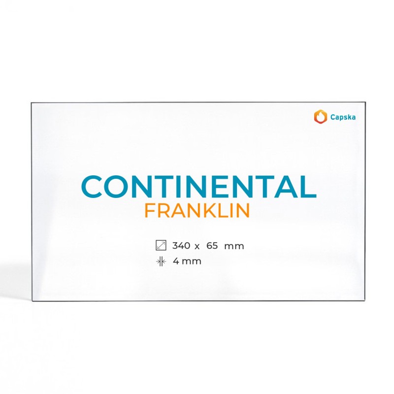 Continental FRANKLIN Glass - Rectangular Panel for Wood Burning Stove