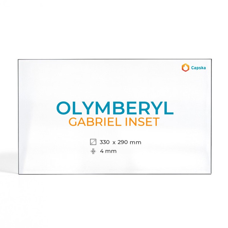 Vitre Olymberyl GABRIEL INSET - Verre Rectangle pour poêle à bois