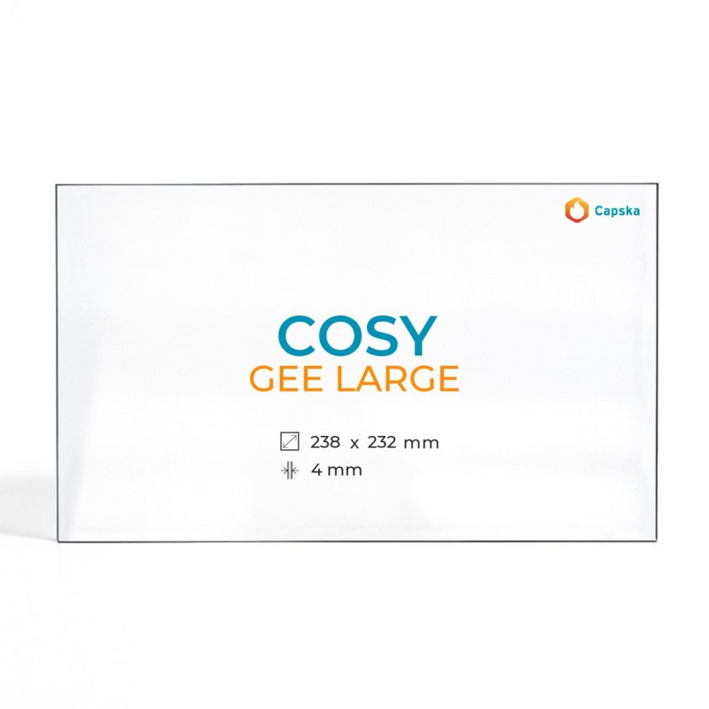 Cosy GEE LARGE Glass Panel for Wood Burning Stove - Rectangular Shape
