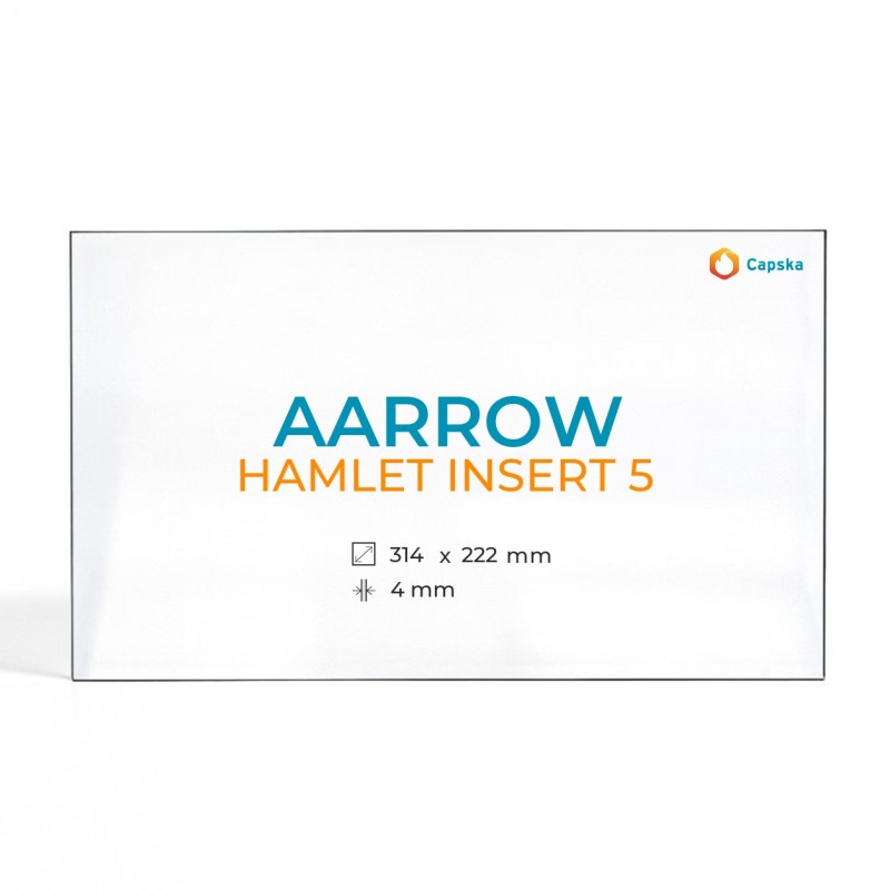 Aarrow HAMLET INSERT 5 Glas - Rechteck Kaminglas für Kaminofen