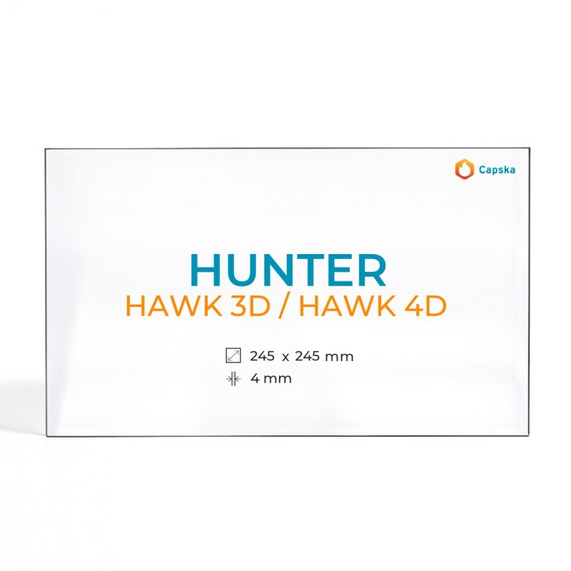 Hunter HAWK 3D / HAWK 4D Glas - Rechteck Kaminglas