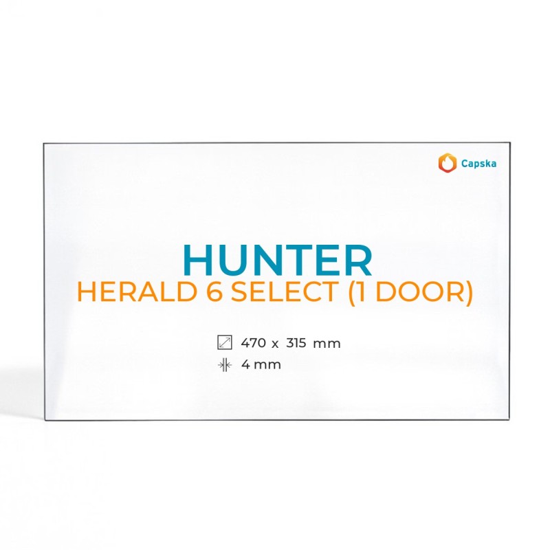 Vitre Hunter HERALD 6 SELECT (1 DOOR) - Verre Rectangle pour poêle à bois
