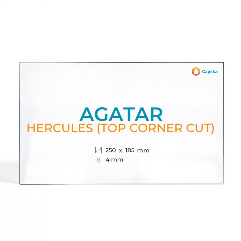 Agatar HERCULES Glass Panel - Rectangular for Wood Burning Stove